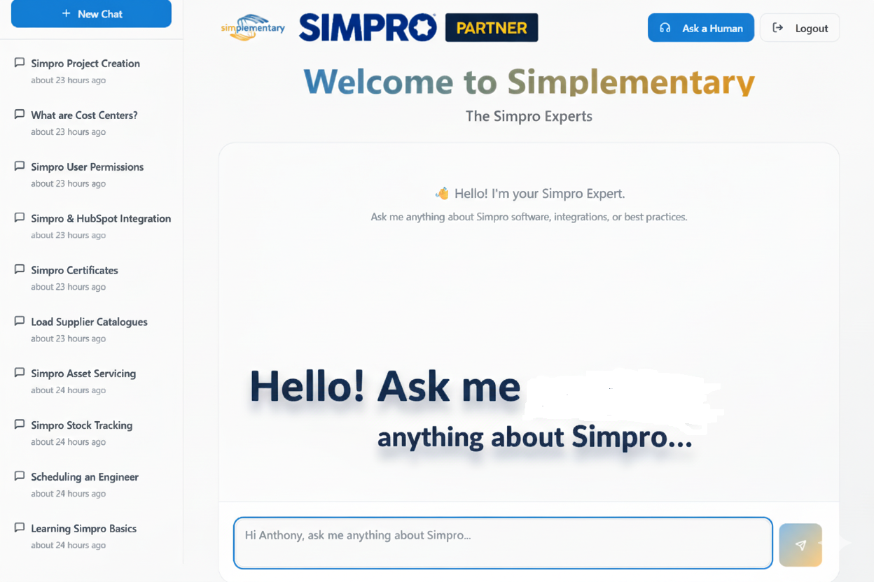 Simpro Expert - AI-Powered Simpro Assistant | Simplementary